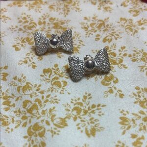 Elegant Silver Bow Earrings